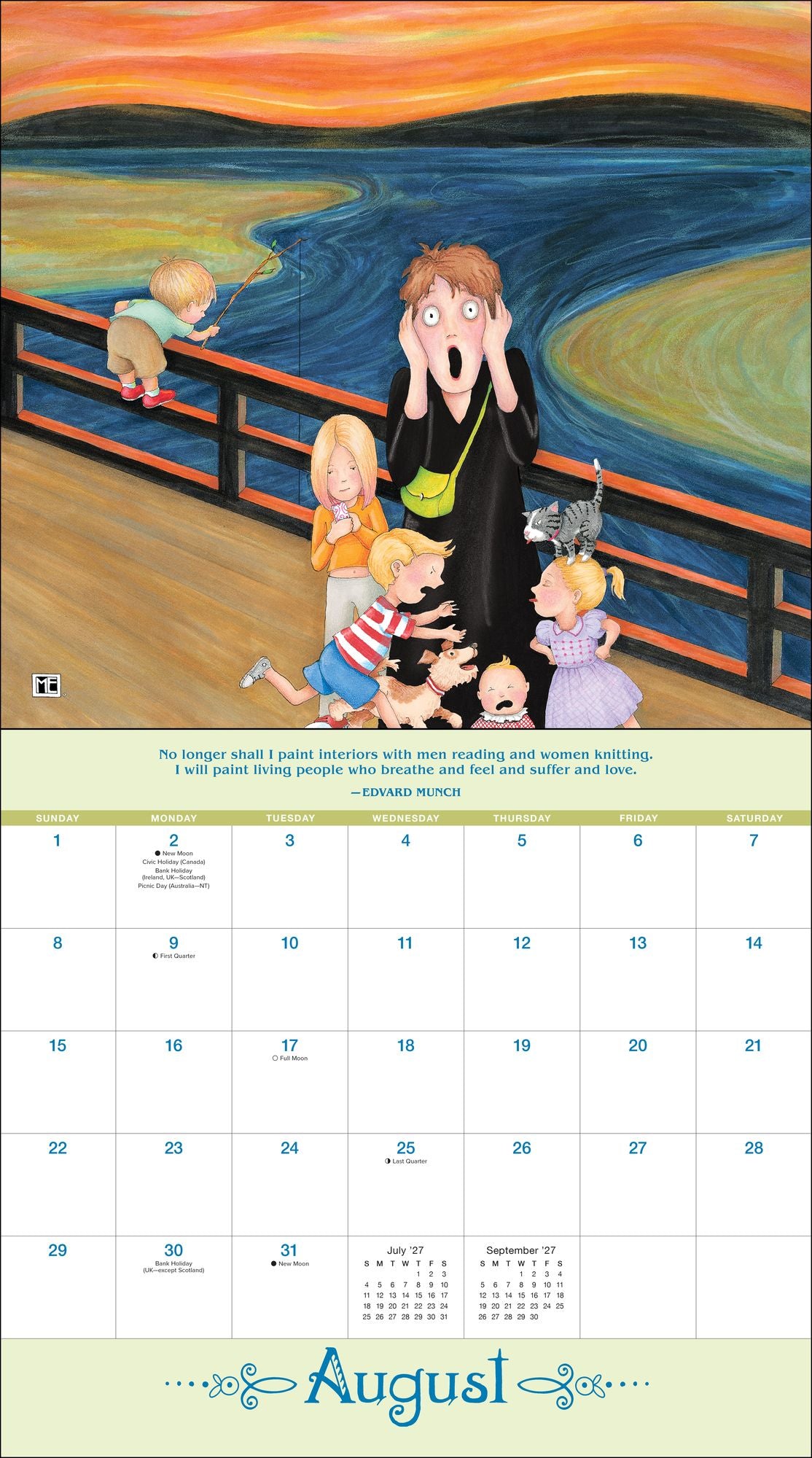 2027 Mary Engelbreit?S Me And The Masterpieces Deluxe Wall Calendar