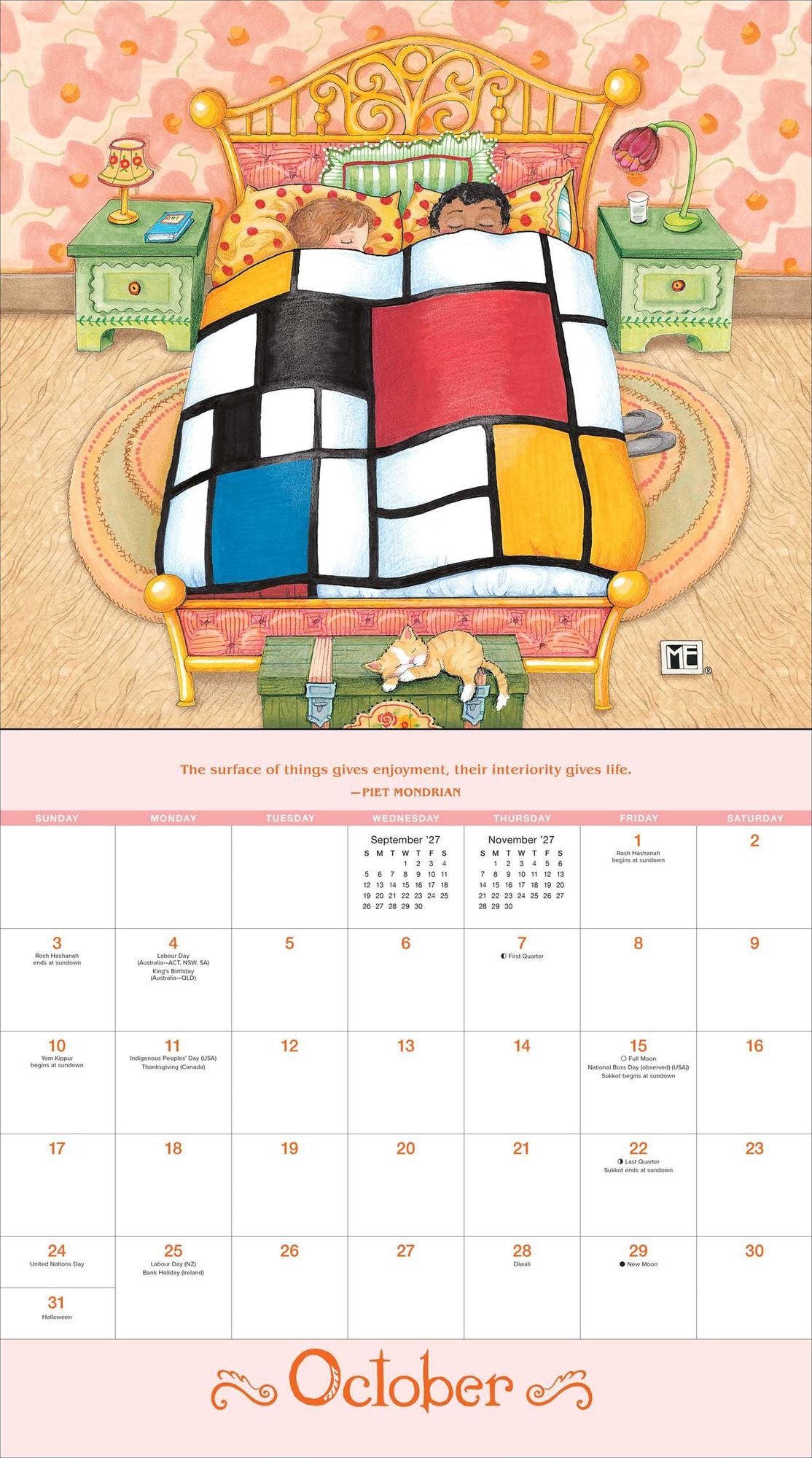 2027 Mary Engelbreit?S Me And The Masterpieces Deluxe Wall Calendar