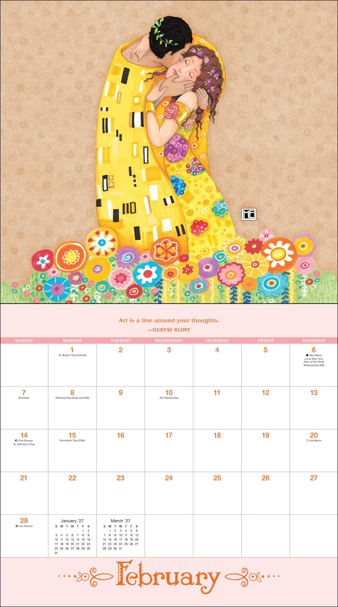 2027 Mary Engelbreit?S Me And The Masterpieces Deluxe Wall Calendar