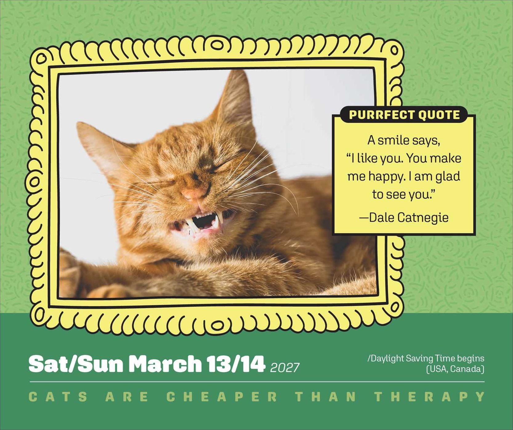 2027 Cats Are Cheaper Than Therapy Day-to-Day Calendar