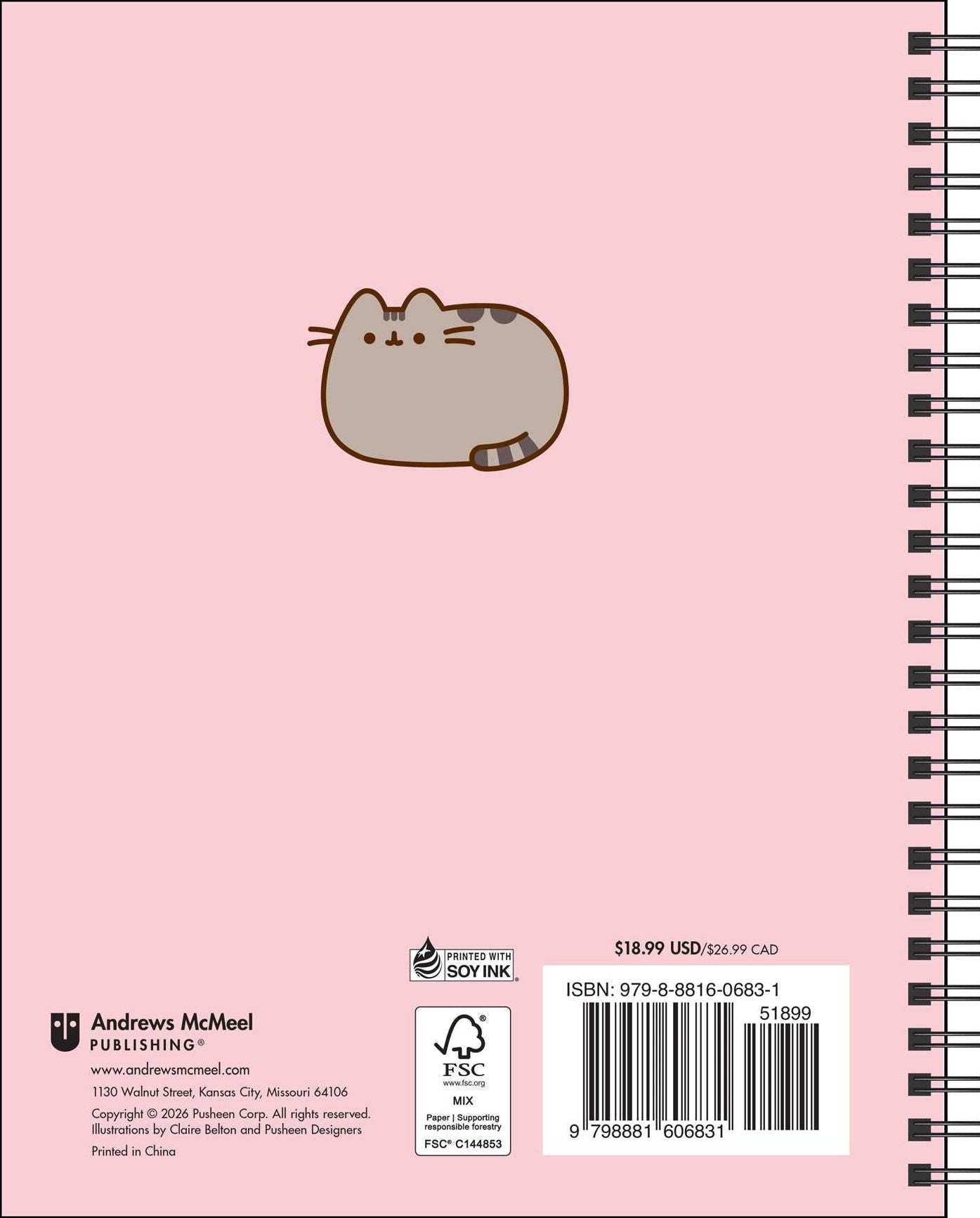 2026-2027 Pusheen 16-Month Monthly/Weekly Planner