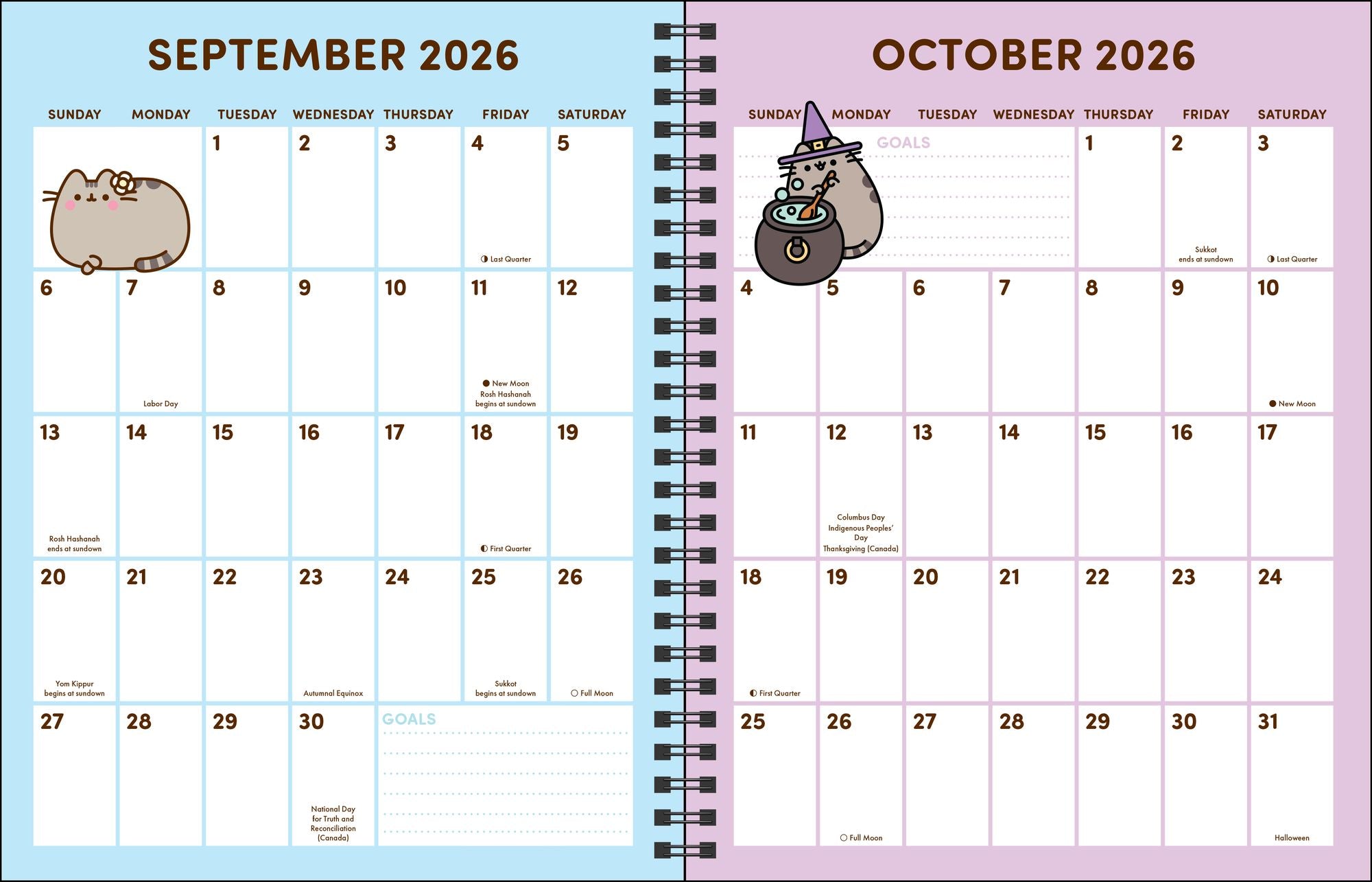 2026-2027 Pusheen 16-Month Monthly/Weekly Planner