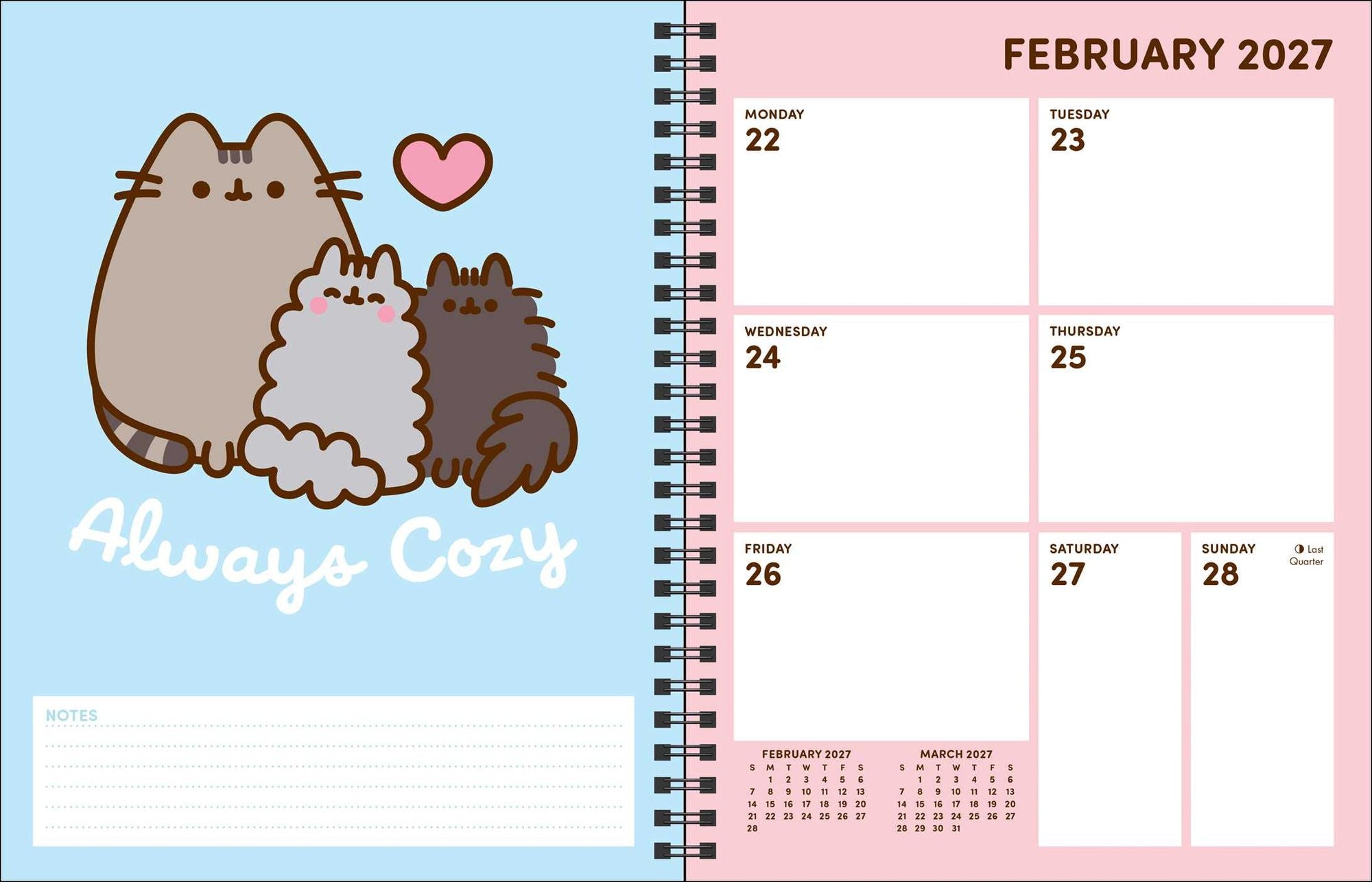 2026-2027 Pusheen 16-Month Monthly/Weekly Planner