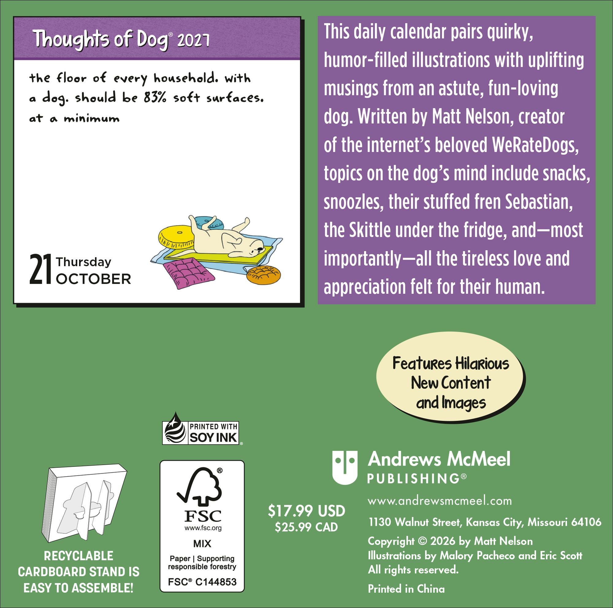 2027 Thoughts of Dog Day-to-Day Calendar