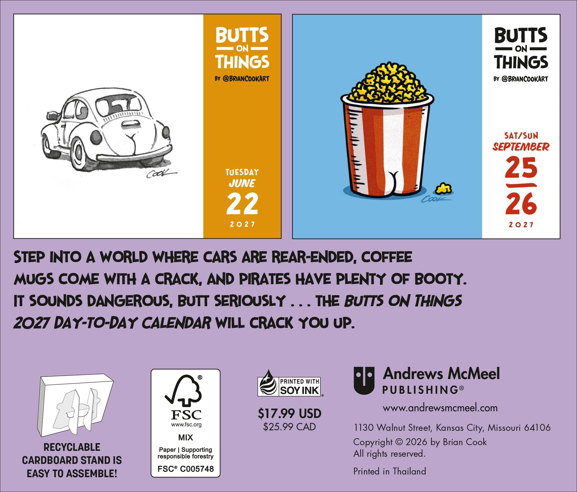2027 Butts on Things Day-to-Day Calendar