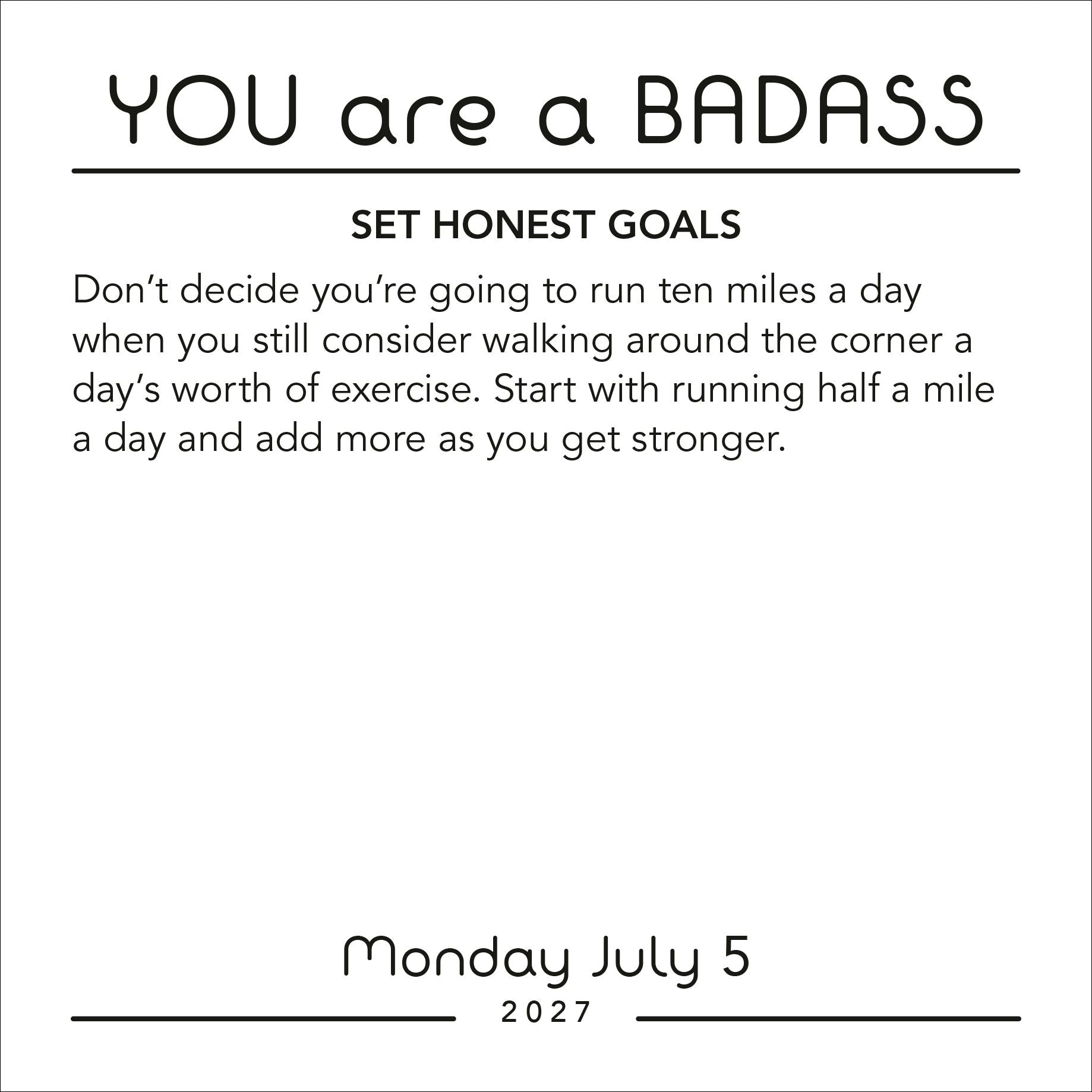 2027 You Are a Badass Day-to-Day Calendar