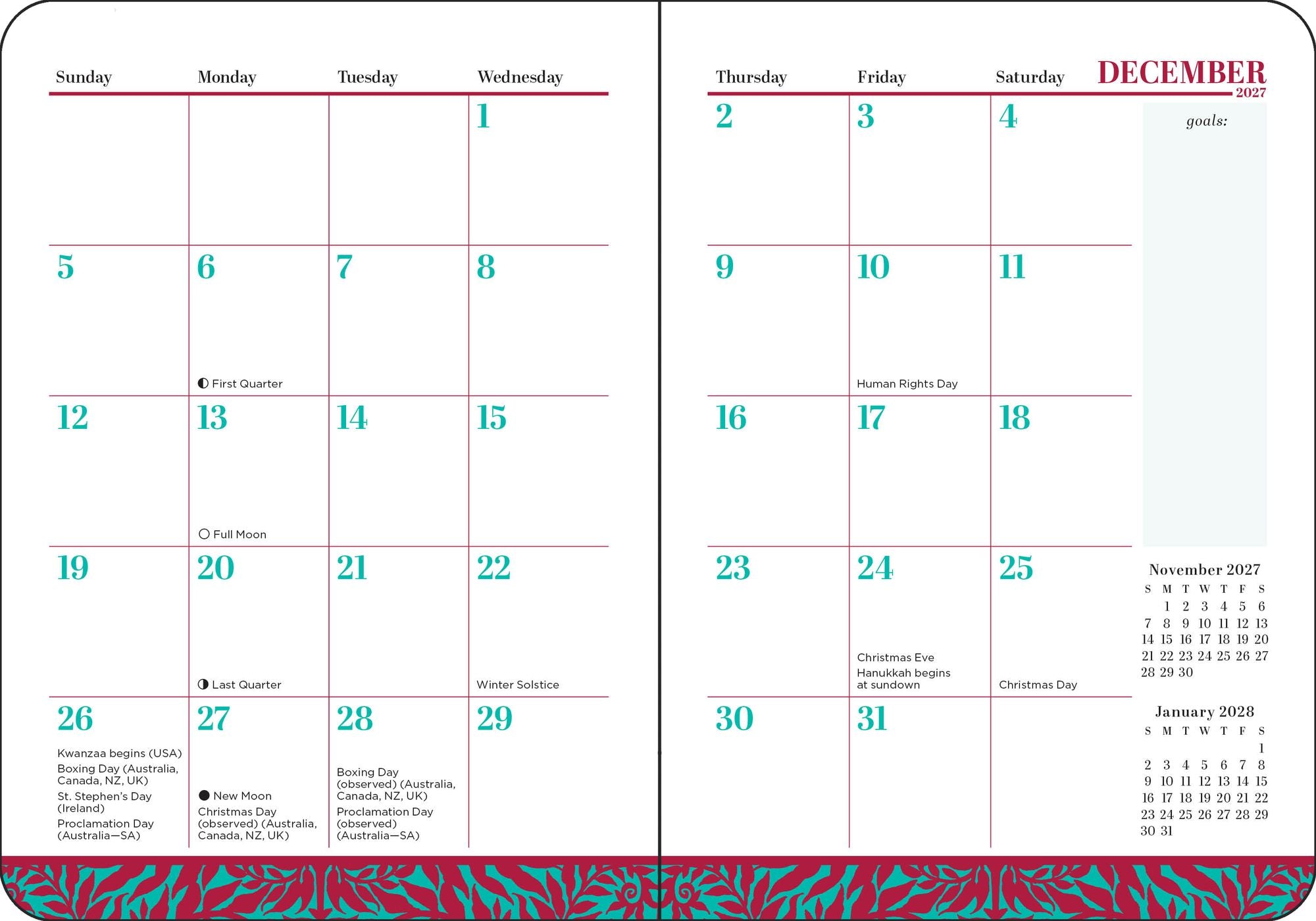 2026-2027 Spicy Book Club 16-Month Weekly/Monthly Planner