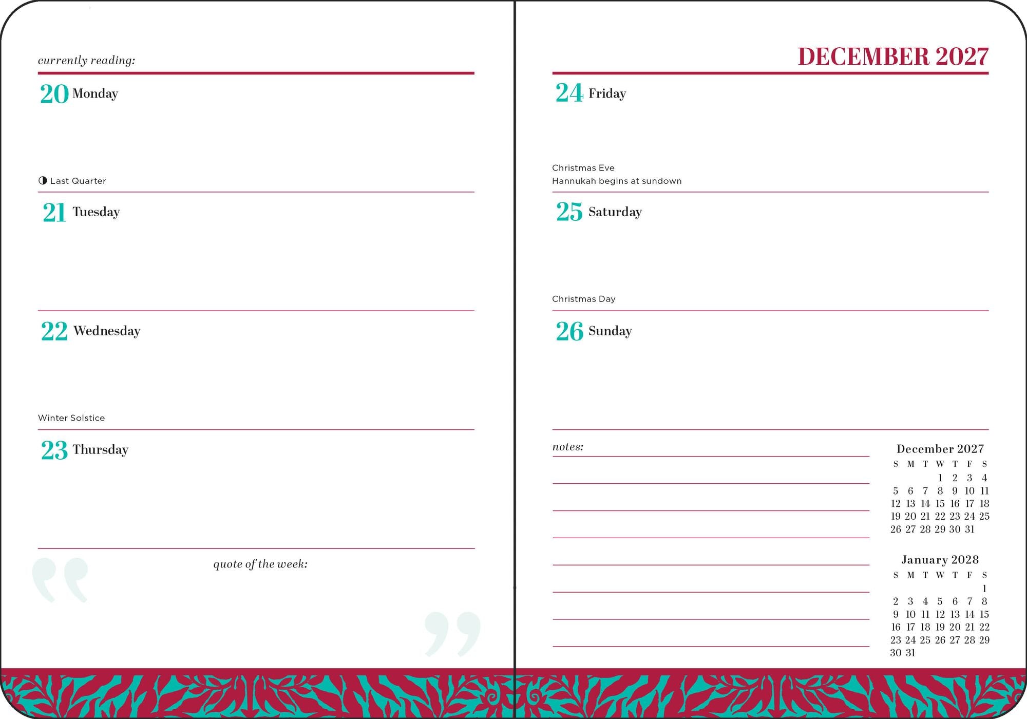 2026-2027 Spicy Book Club 16-Month Weekly/Monthly Planner