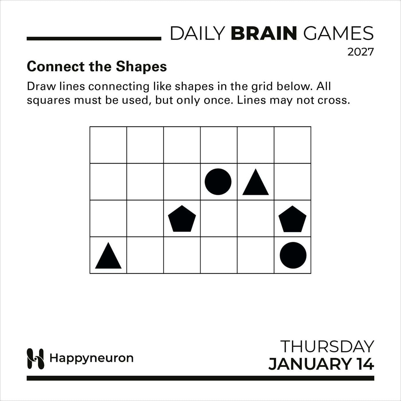 2027 Daily Brain Games Day-to-Day Calendar