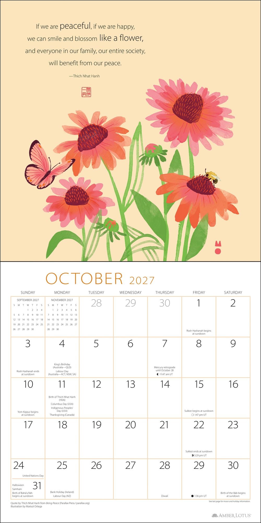 2027 Thich Nhat Hanh Wall Calendar