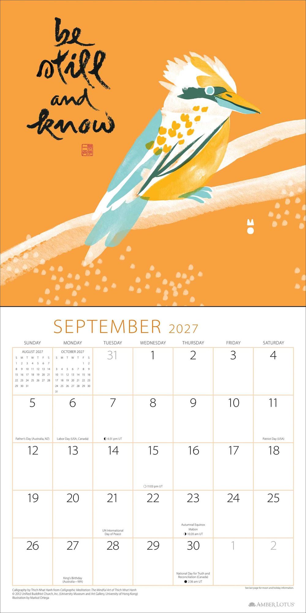 2027 Thich Nhat Hanh Wall Calendar