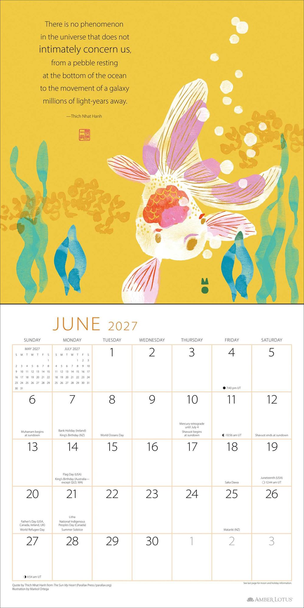 2027 Thich Nhat Hanh Wall Calendar