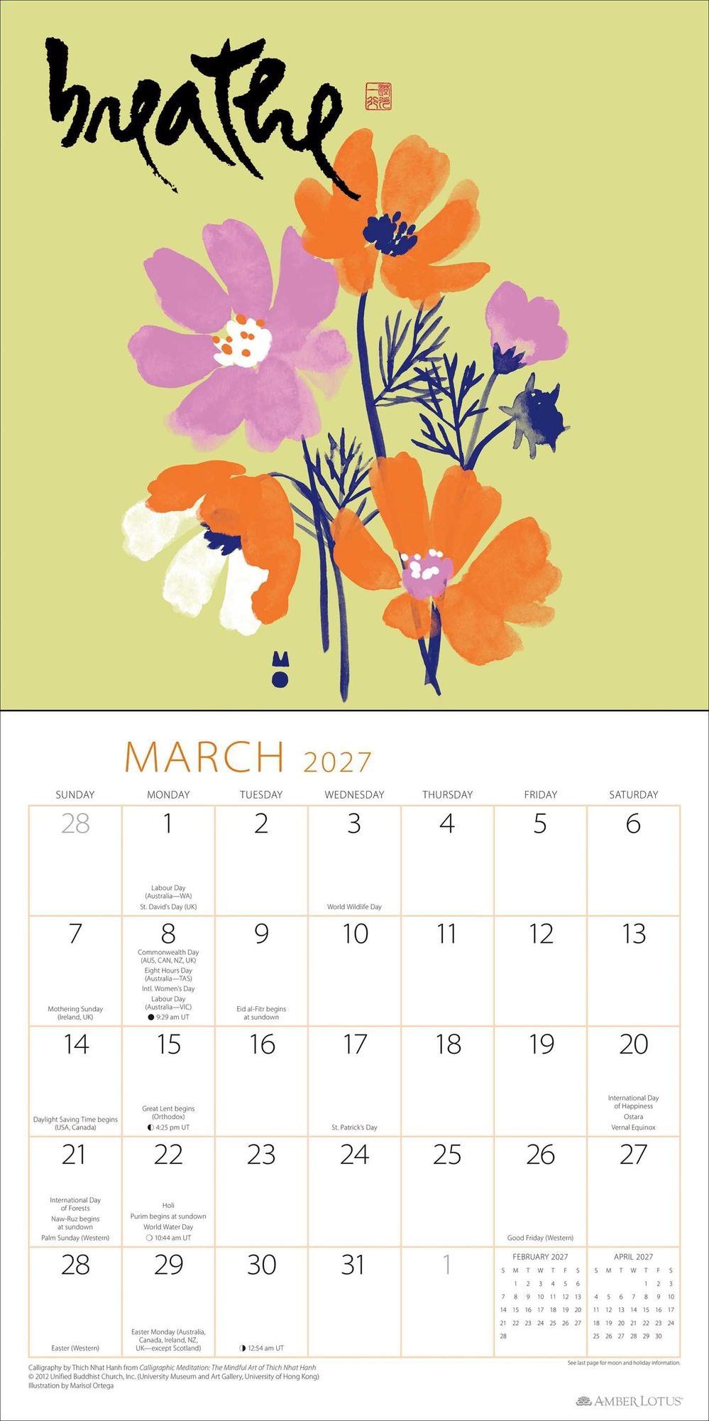 2027 Thich Nhat Hanh Wall Calendar