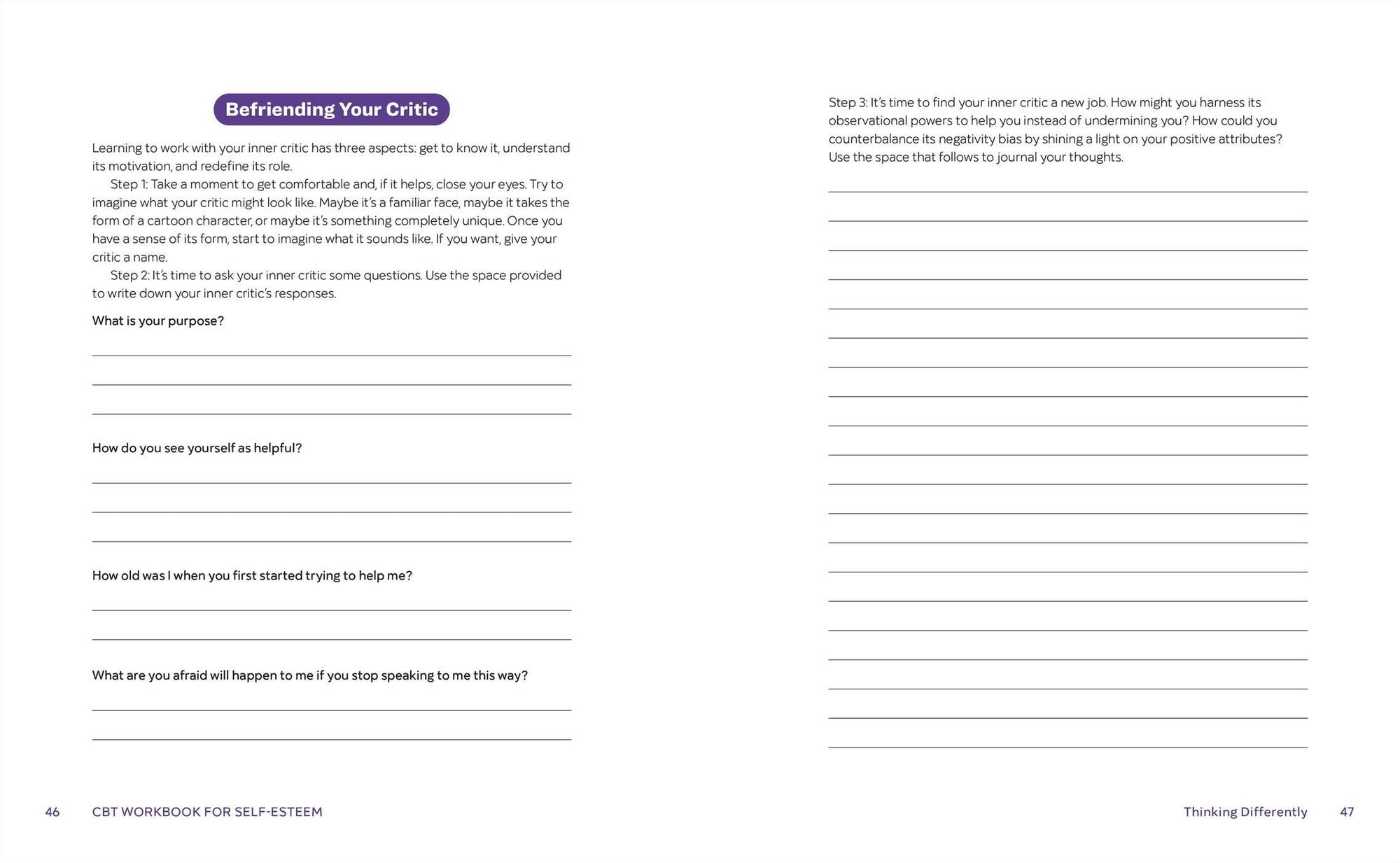 Cognitive Behavioral Therapy Workbook for Self-Esteem: Identify, Challenge, and Change Your Thoughts and Actions