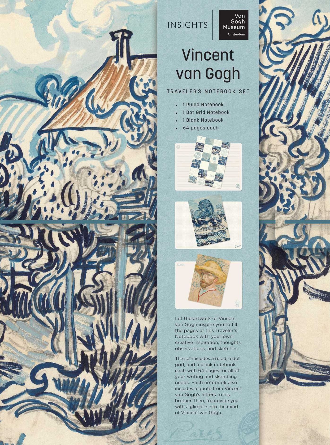 Van Gogh Traveler's Notebook Set: (Refillable Notebook)