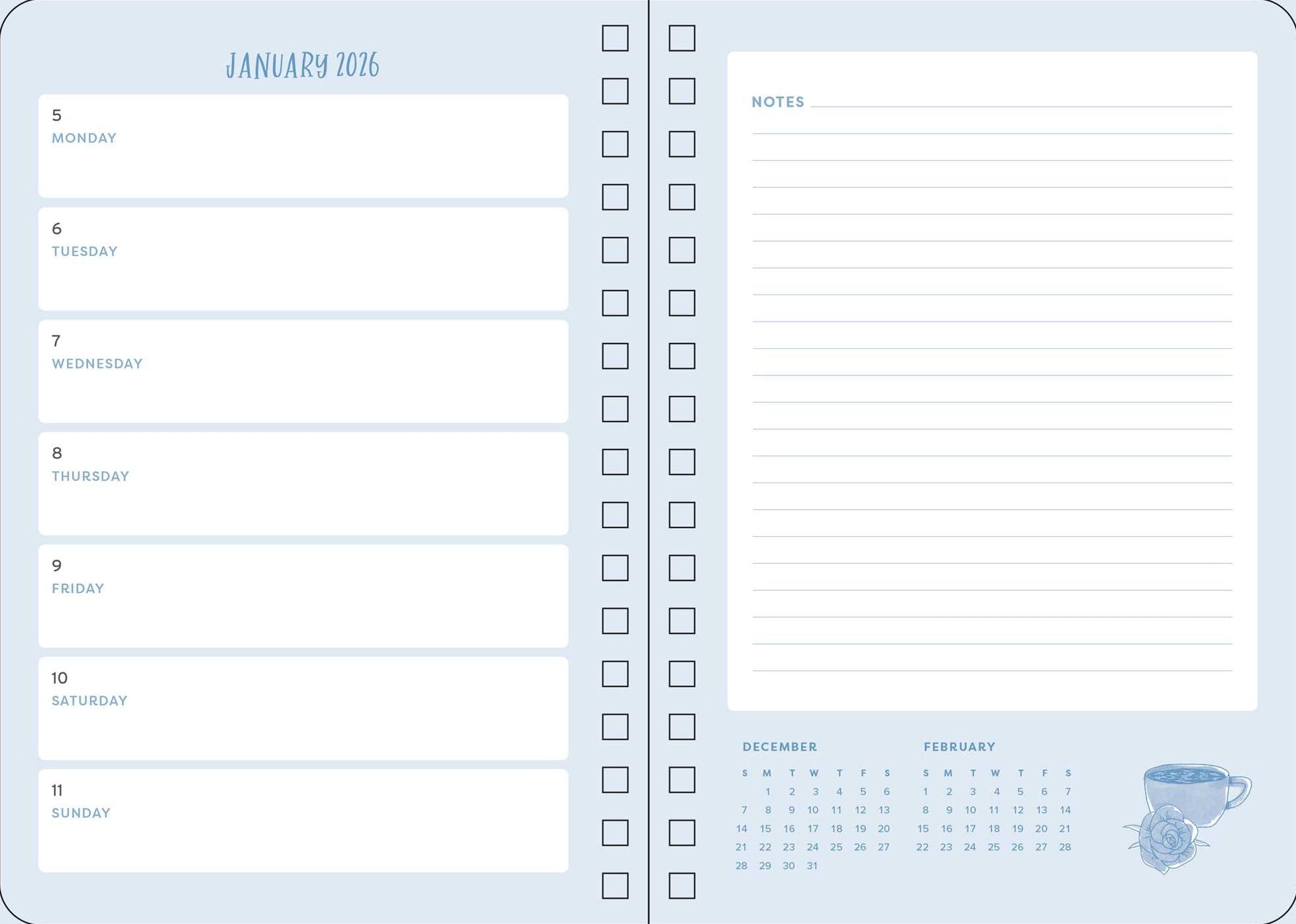 2026 Gilmore Girls 13-Month Weekly Planner