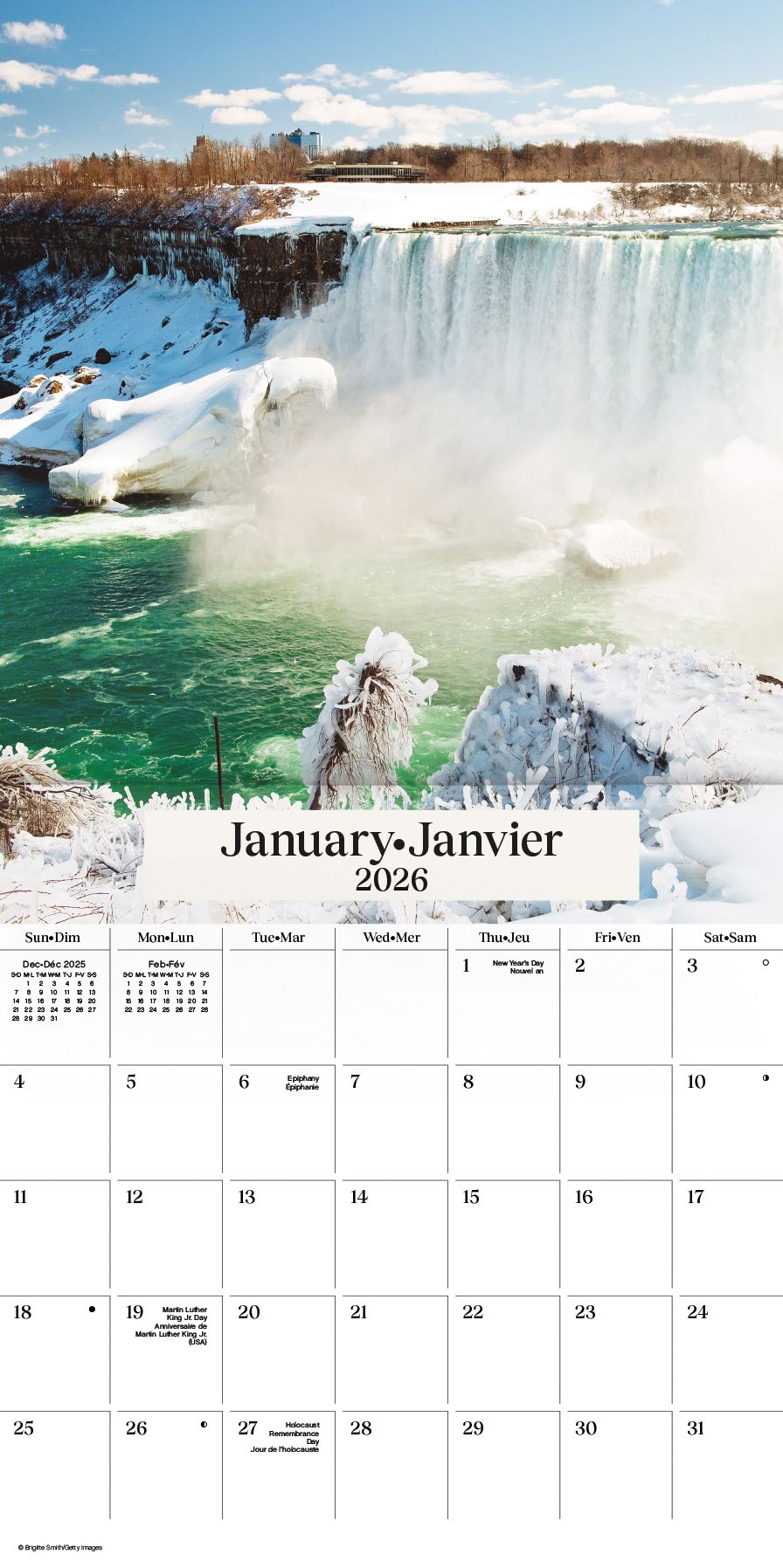 2026 Niagara Falls (Bilingual French) Wall Calendar