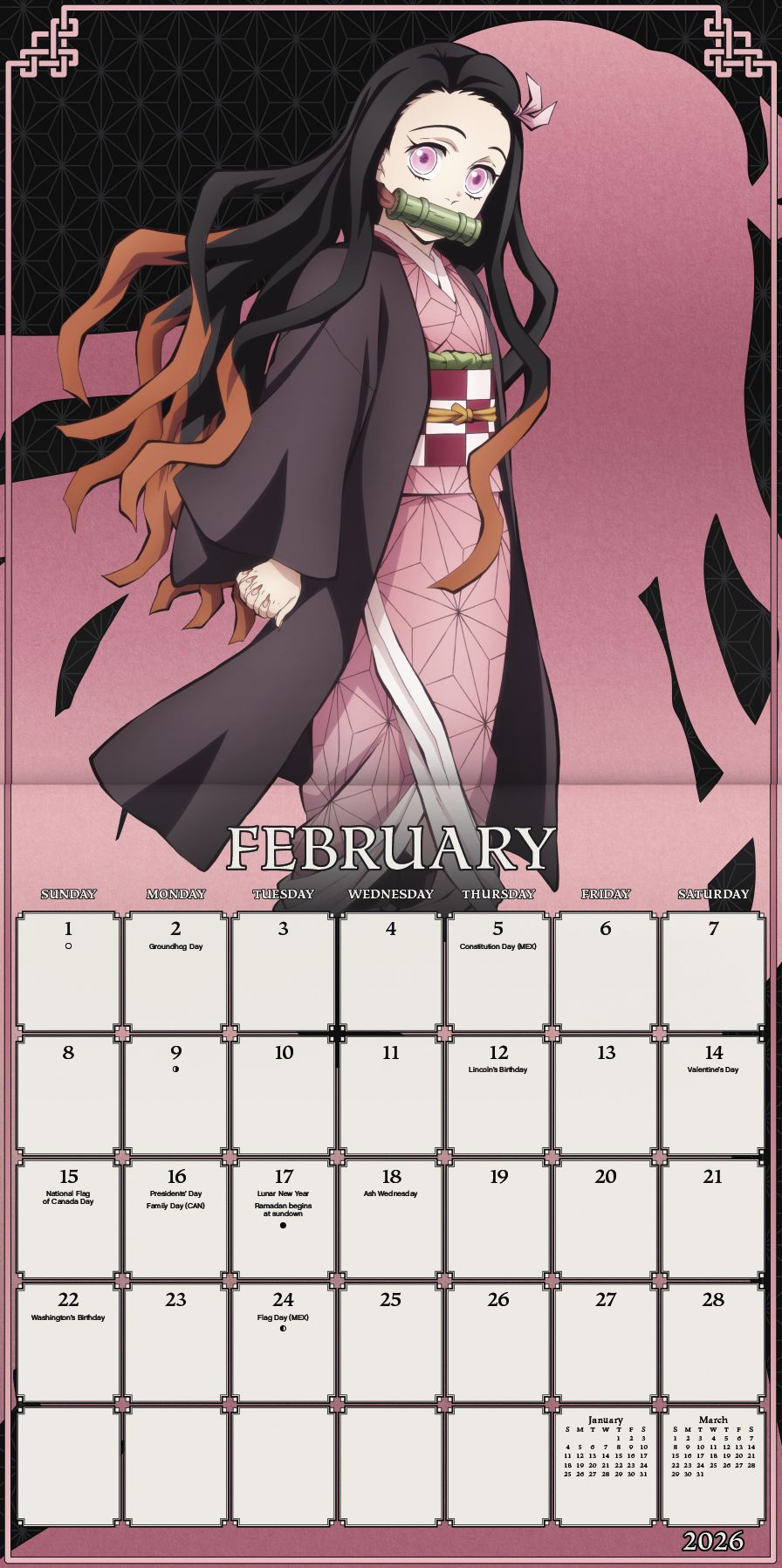 2026 Demon Slayer Wall Calendar