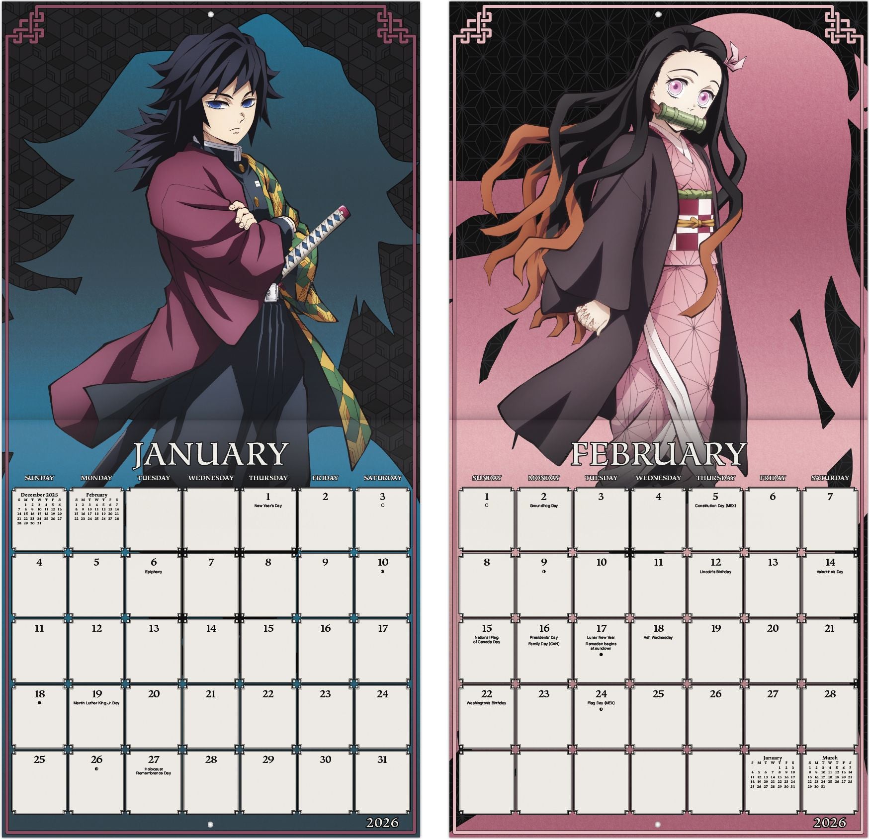 2026 Demon Slayer Wall Calendar