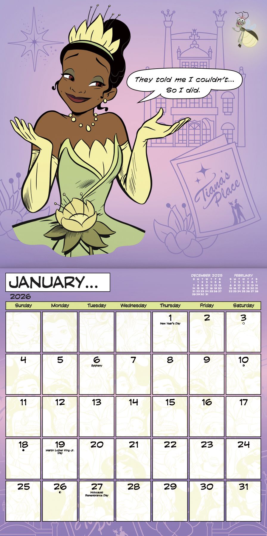 2026 Disney Princess Wall Calendar