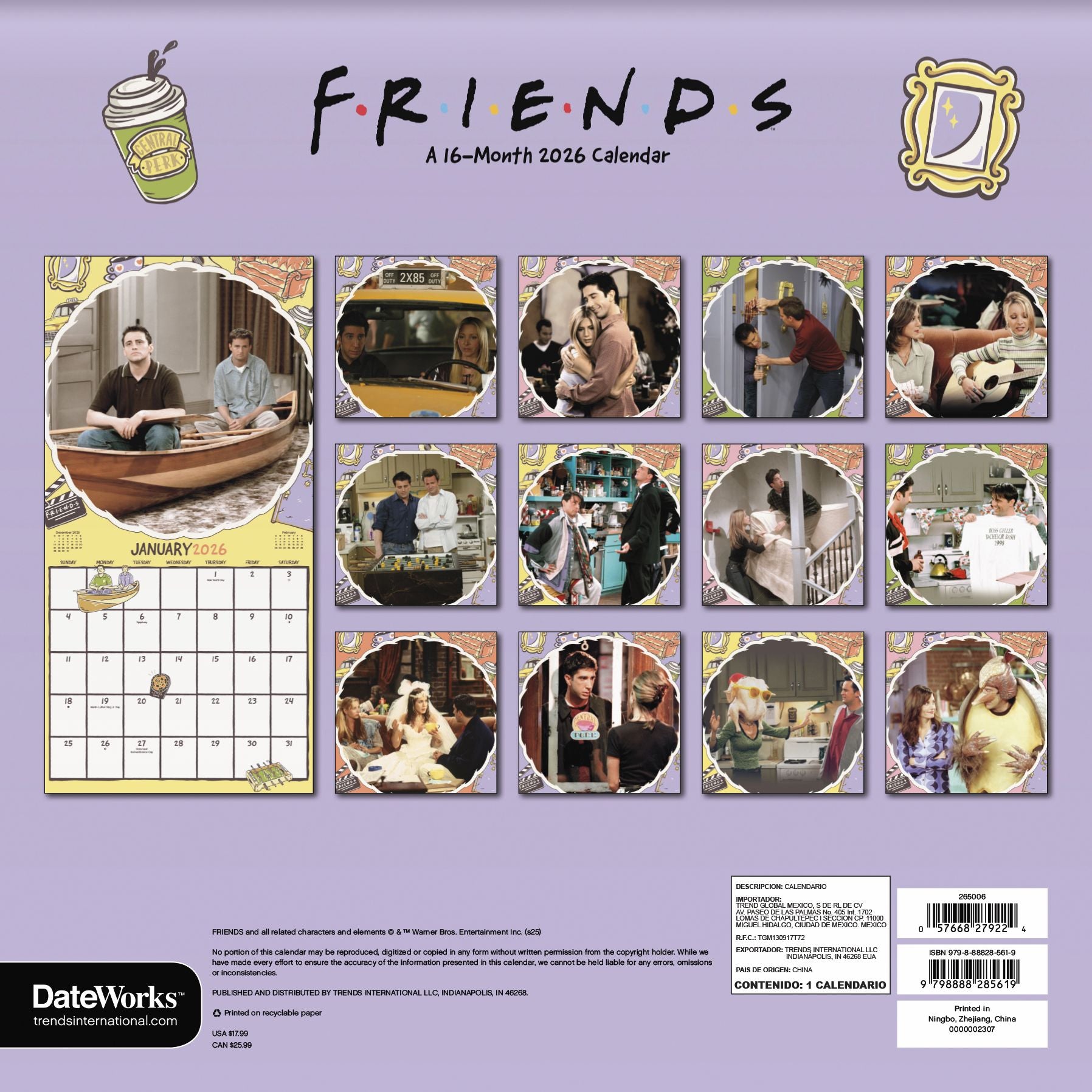 2026 Friends Wall Calendar