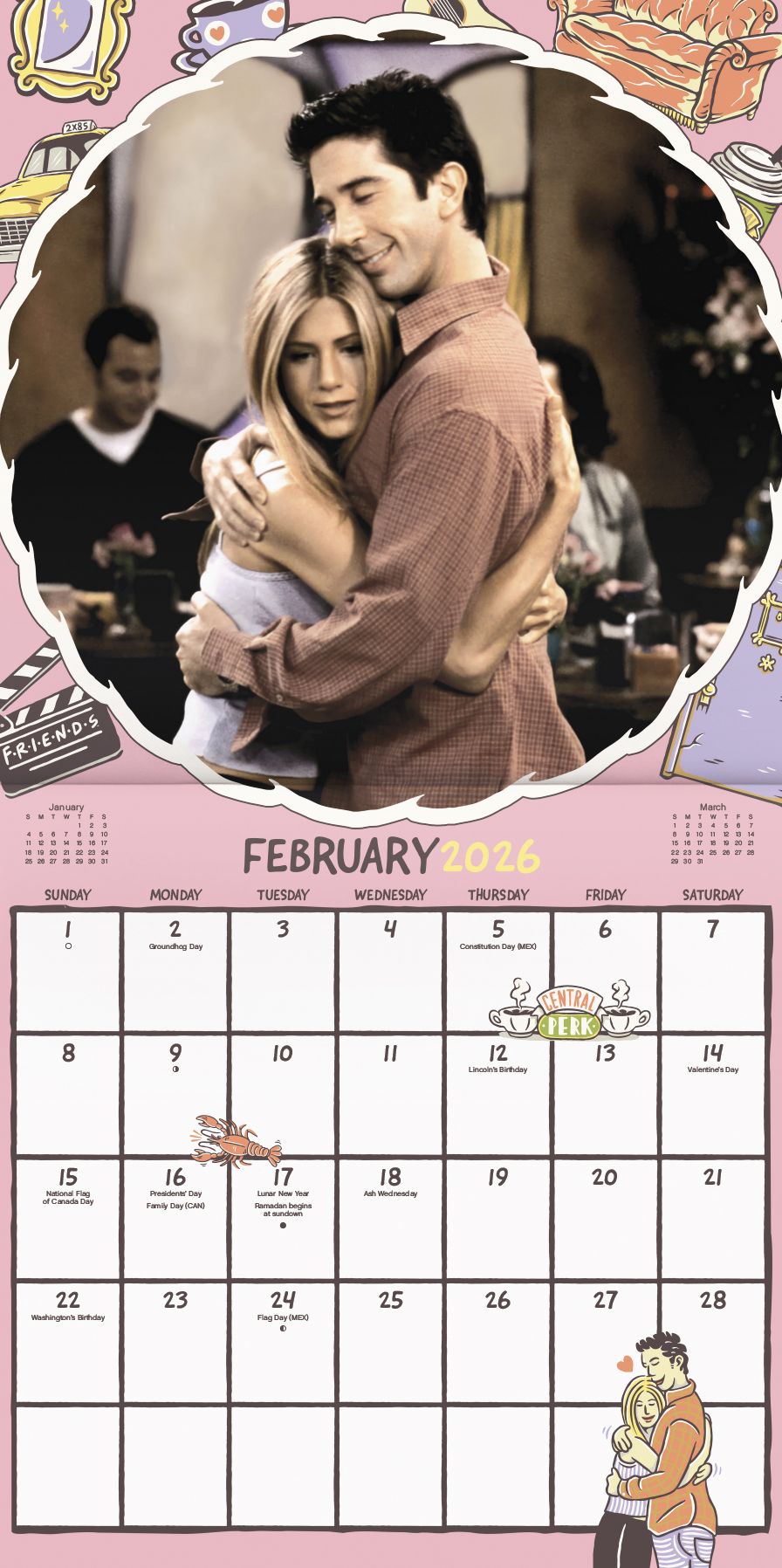 2026 Friends Wall Calendar