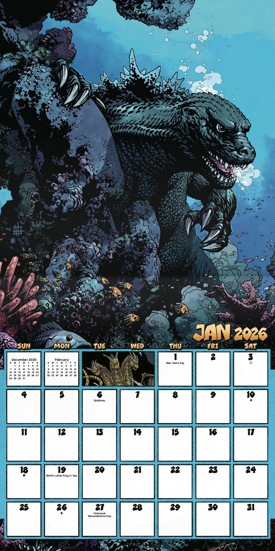 2026 Godzilla Wall Calendar
