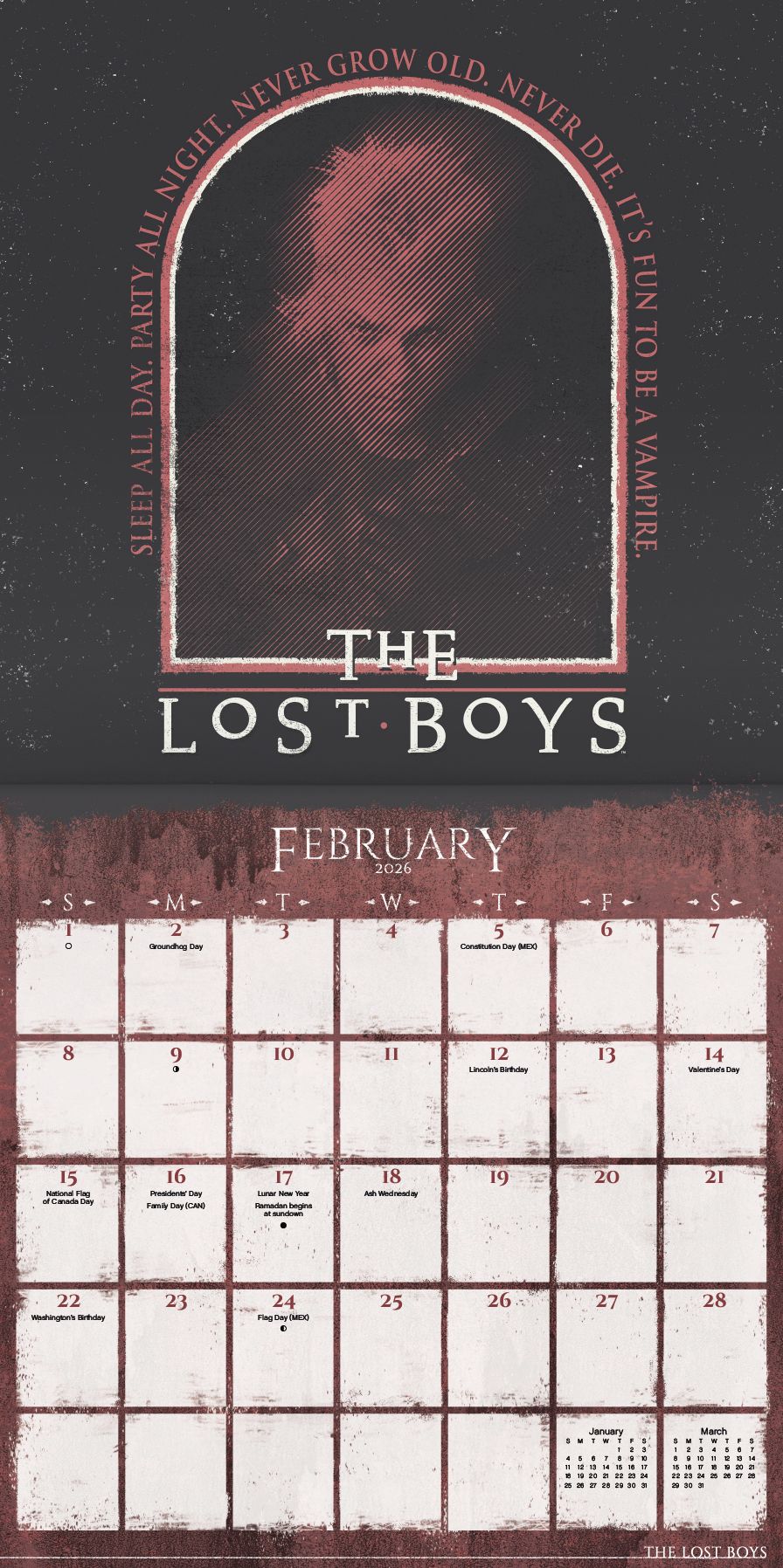 2026 Horror Collection Wall Calendar