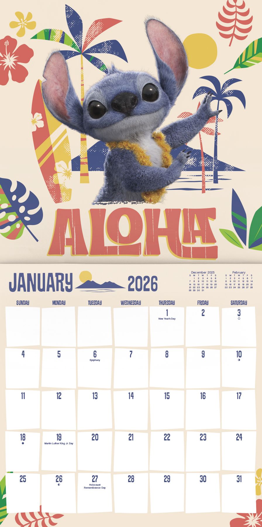 2026 Lilo & Stitch Wall Calendar