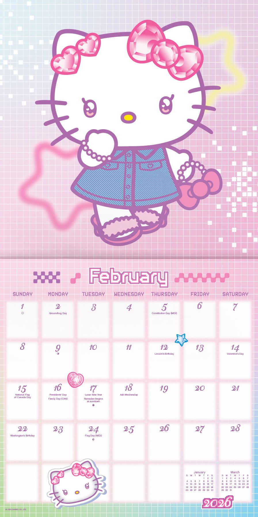 2026 Hello Kitty & Friends Wall Calendar