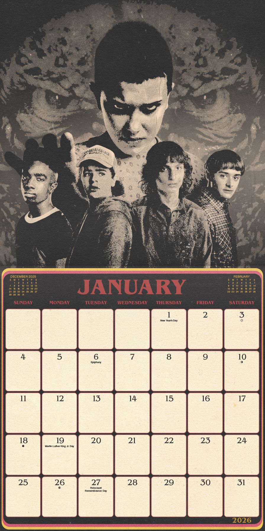2026 Stranger Things Wall Calendar