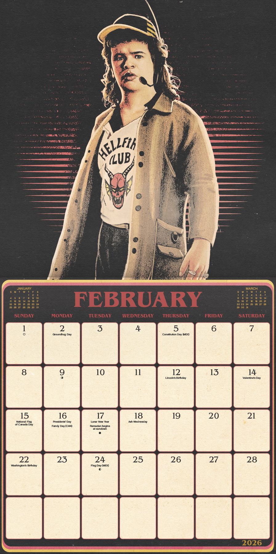 2026 Stranger Things Wall Calendar