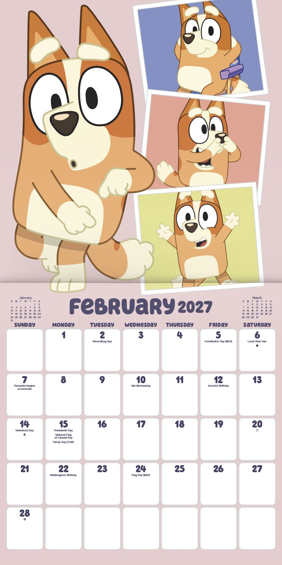2027 Bluey Wall Calendar