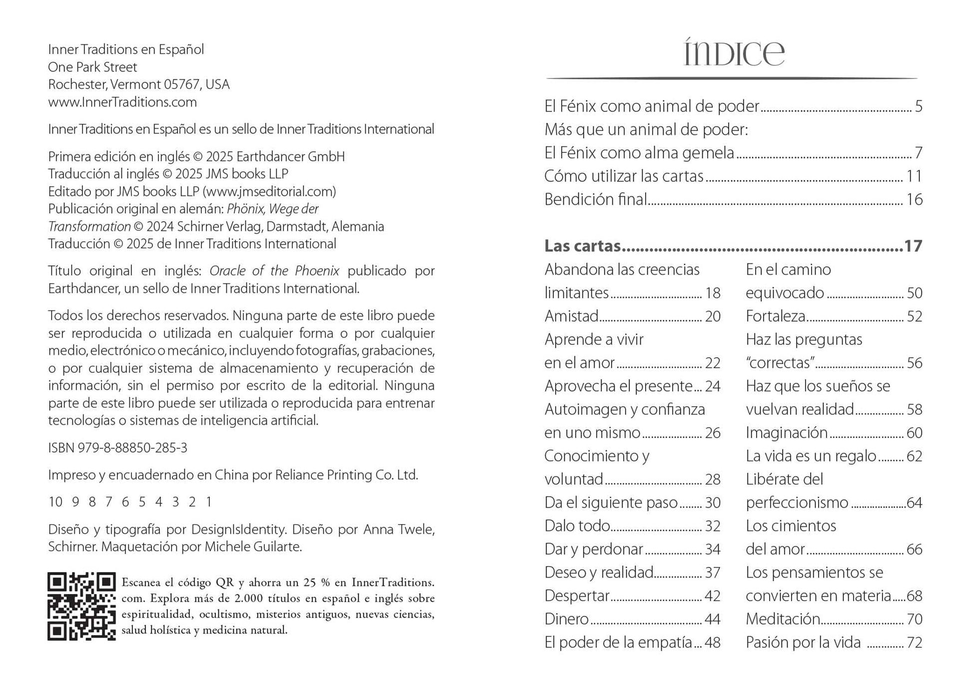 Oráculo del Fénix: Mazo de 44 cartas y un libro guía