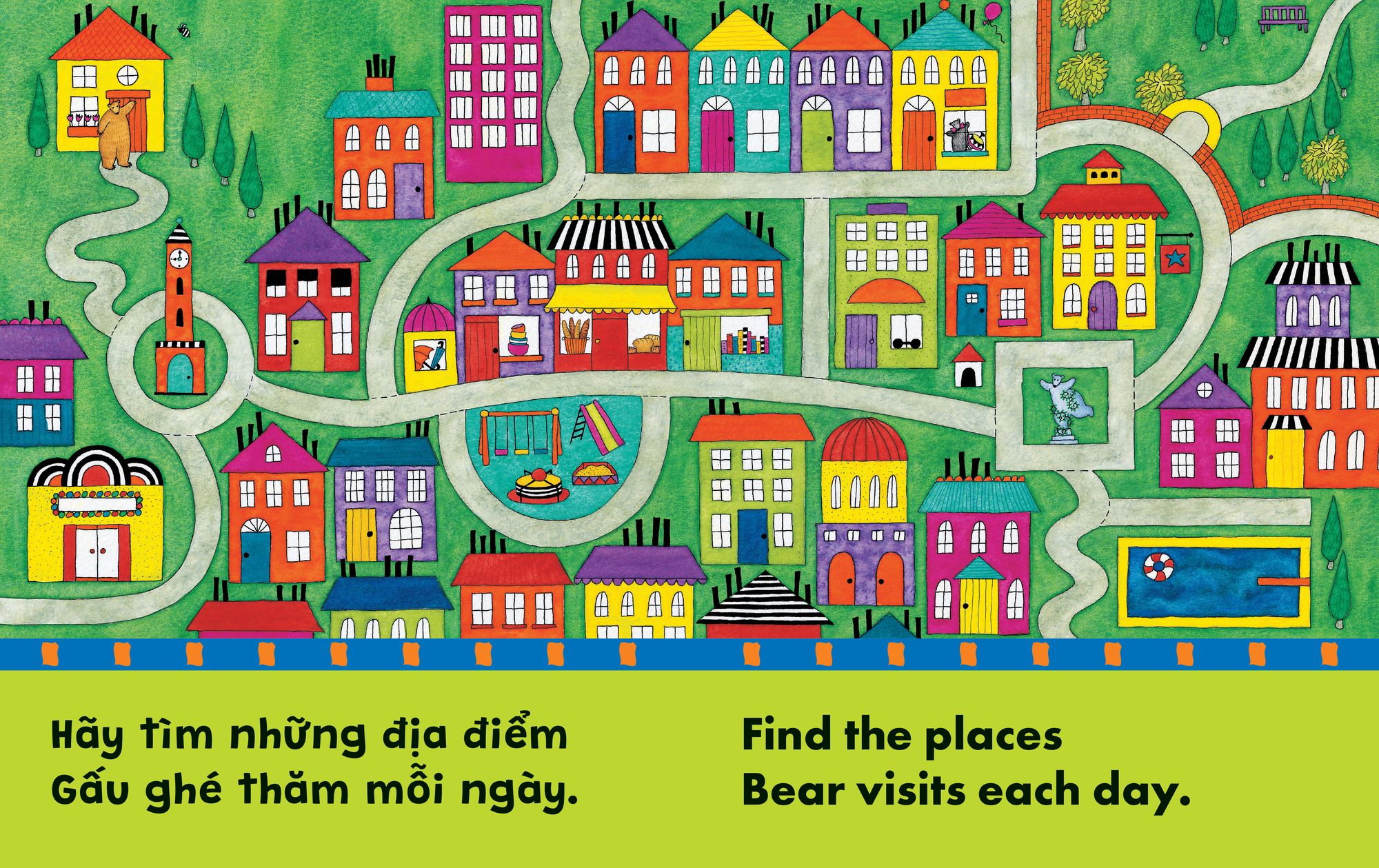 Bear About Town (Bilingual Vietnamese & English)
