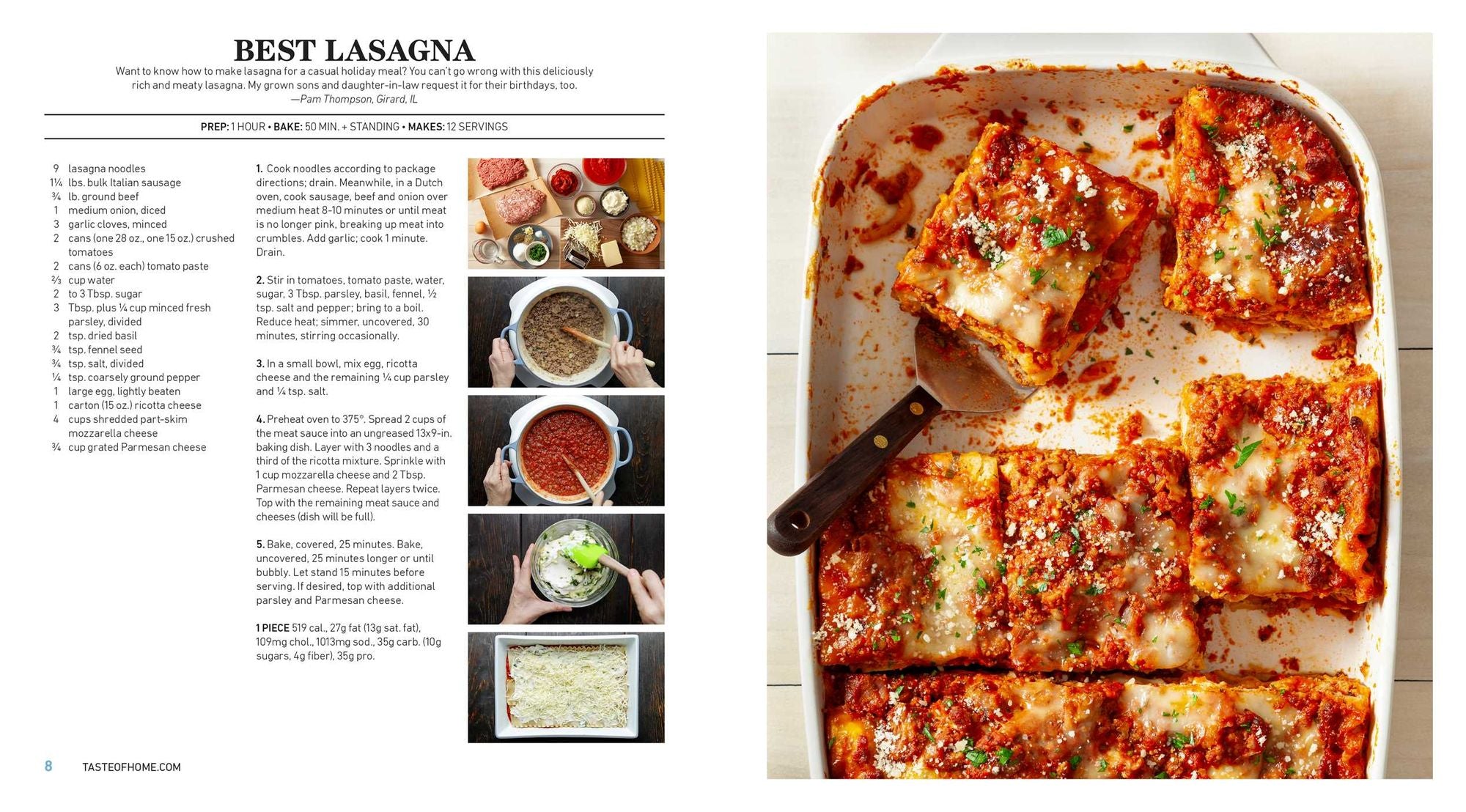 Taste of Home Made From Scratch: 275 Recipes Heirloom and Copycat Favorites Nutrition Facts Included