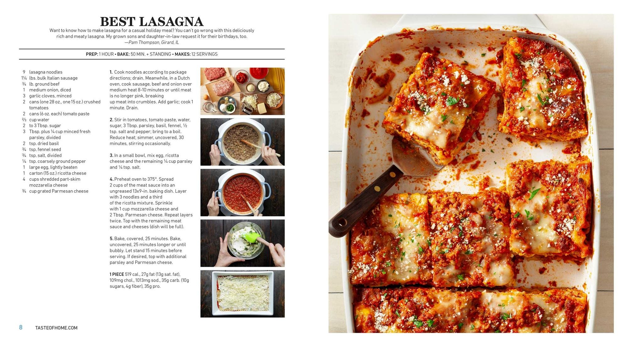 Taste of Home Made From Scratch: 275 Recipes Heirloom and Copycat Favorites Nutrition Facts Included
