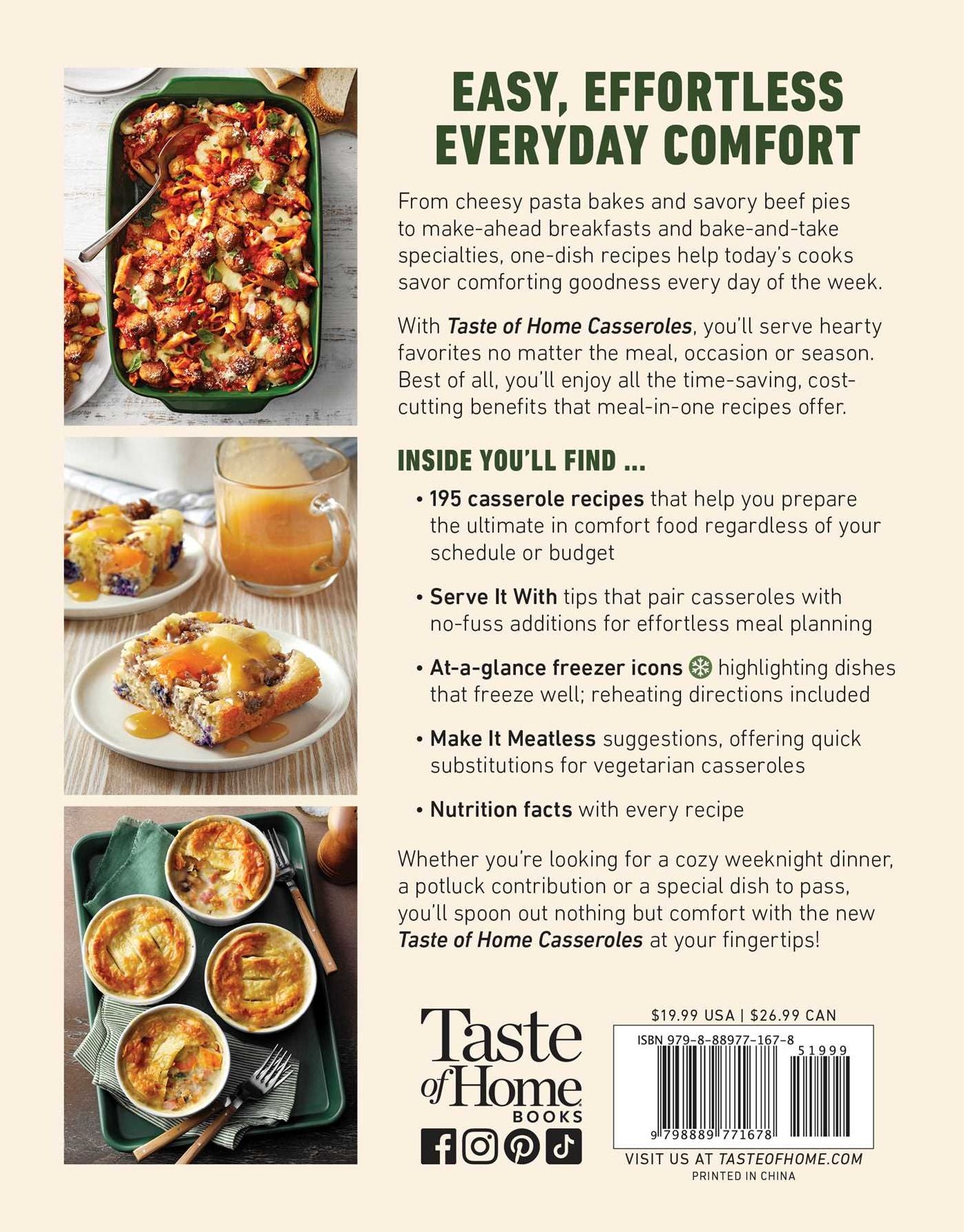 Taste of Home Casseroles: Over 150 Easy Meal in One Recipes Bonus Chapter Includes 8x8 Casseroles
