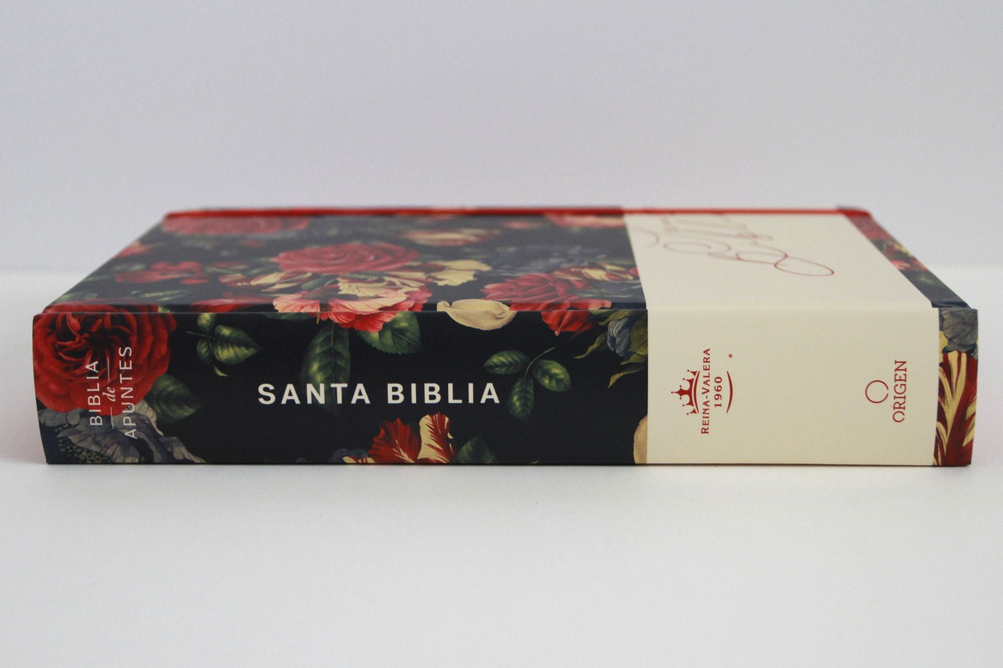 Biblia de Apuntes RVR 1960 Tapa dura, Azul oscuro con flores (Edición cantos pintados) / Spanish Journaling Bible RVR 1960 Hardcover Dark Blue with Flowers