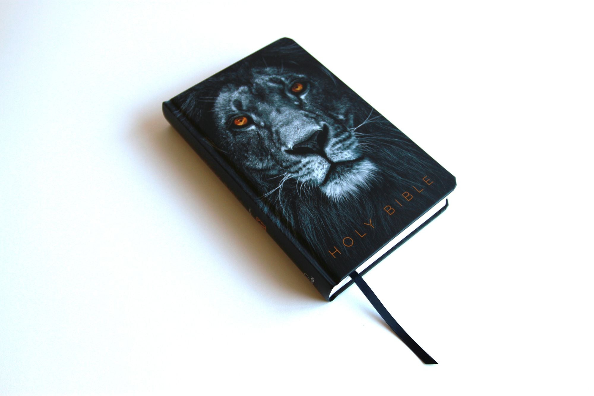 KJV Holy Bible, Large Print, Handy Size format, Hardcover, Lion of Judah, Ribbon Marker, and Red Letter
