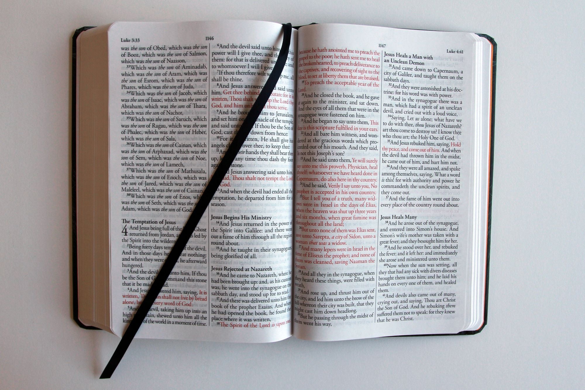 KJV Holy Bible, Large Print, Handy Size format, Hardcover, Lion of Judah, Ribbon Marker, and Red Letter