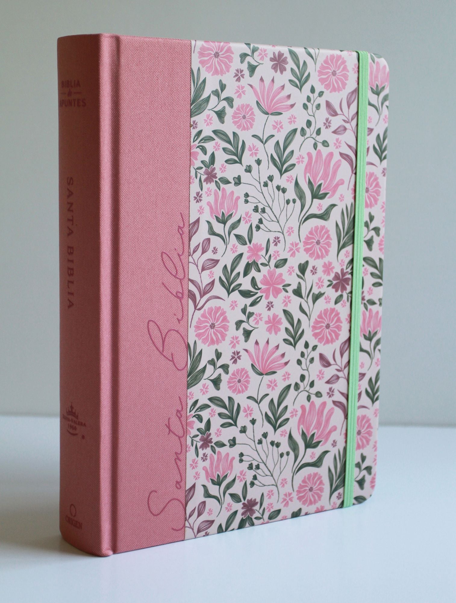 Biblia de Apuntes RVR 1960. Tapa dura, rosada con flores / Spanish Journalling Bible RVR 1960 Hardcover Pink with Flowers