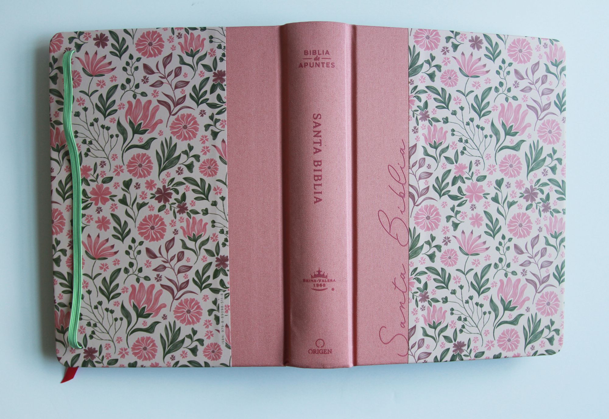 Biblia de Apuntes RVR 1960. Tapa dura, rosada con flores / Spanish Journalling Bible RVR 1960 Hardcover Pink with Flowers