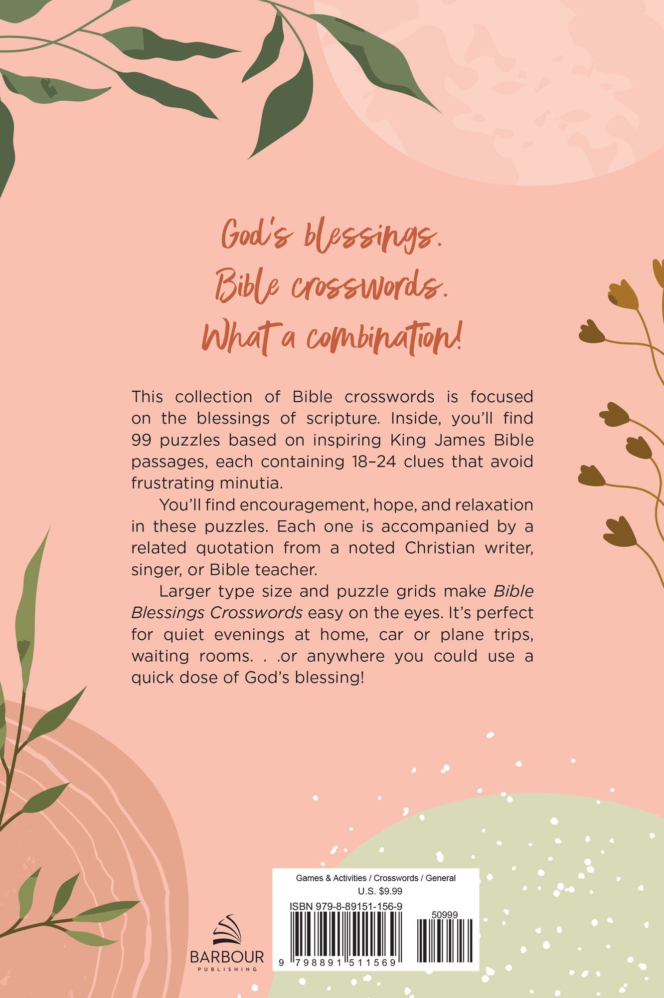 Bible Blessings Crosswords: 99 Fun, Relaxing, Encouraging Puzzles