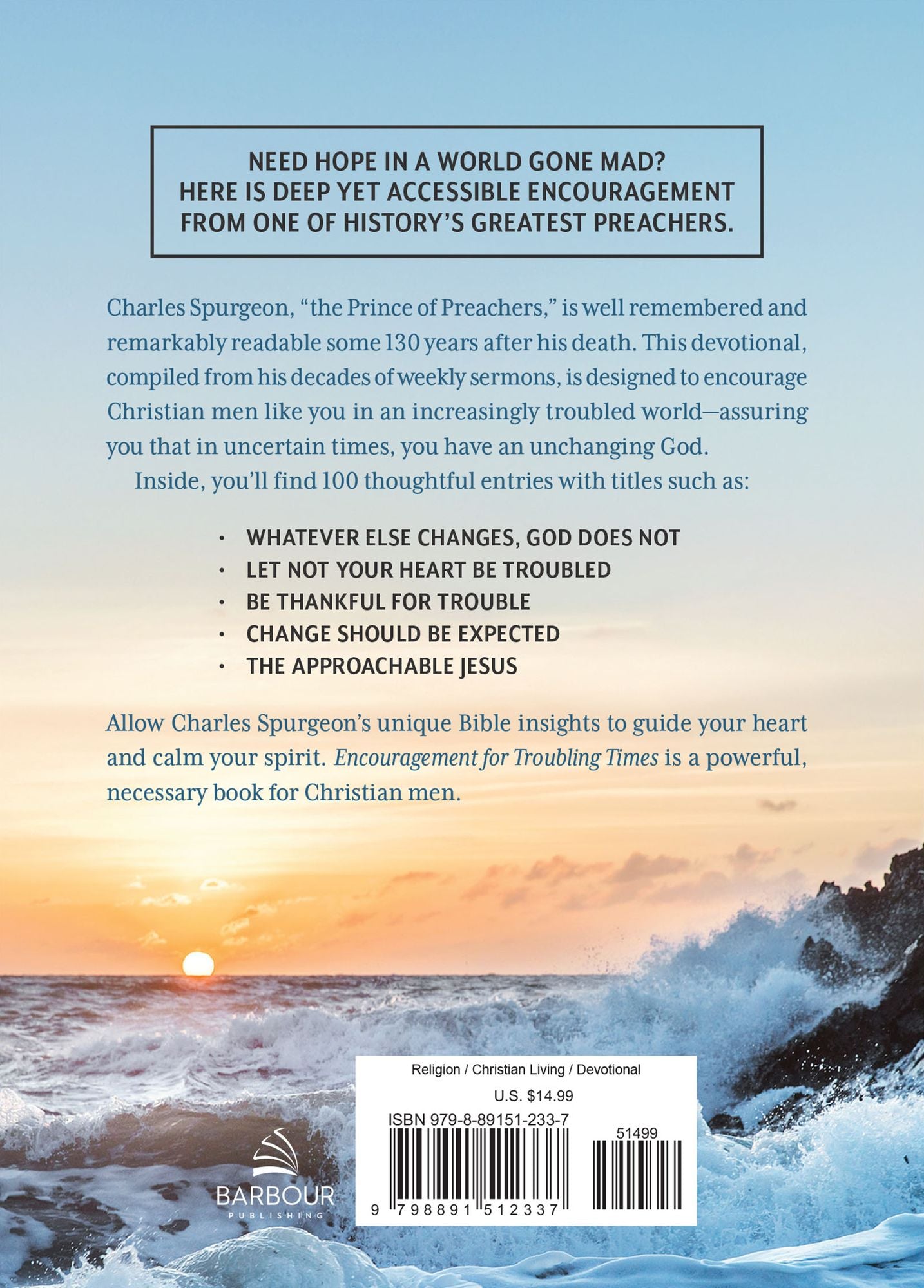 Encouragement for Troubling Times: 100 Devotions from Charles Spurgeon