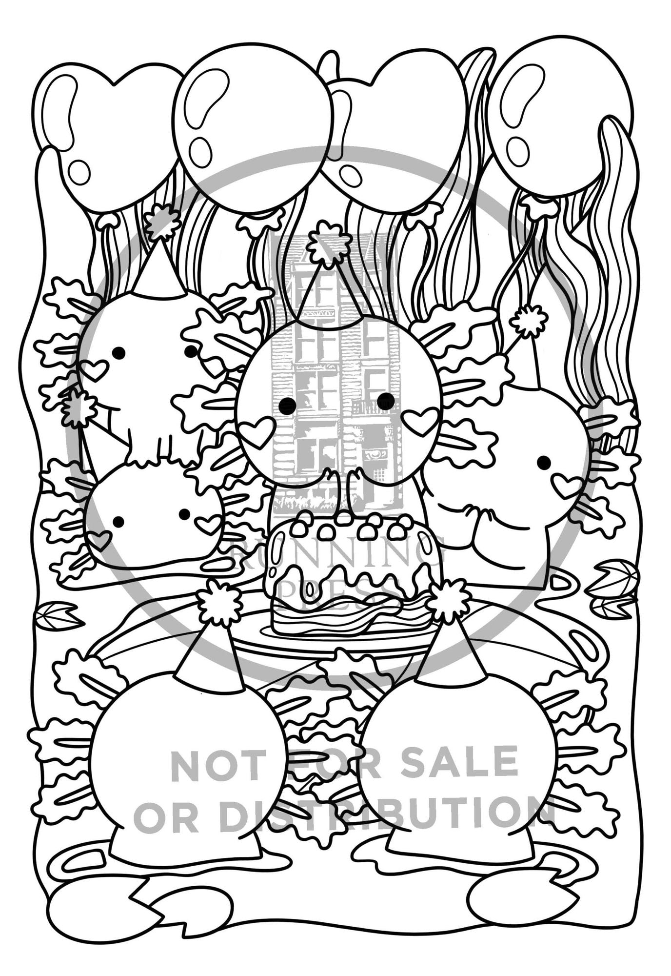 Super-Cute Axolotls: A Cozy Creatures Coloring Book