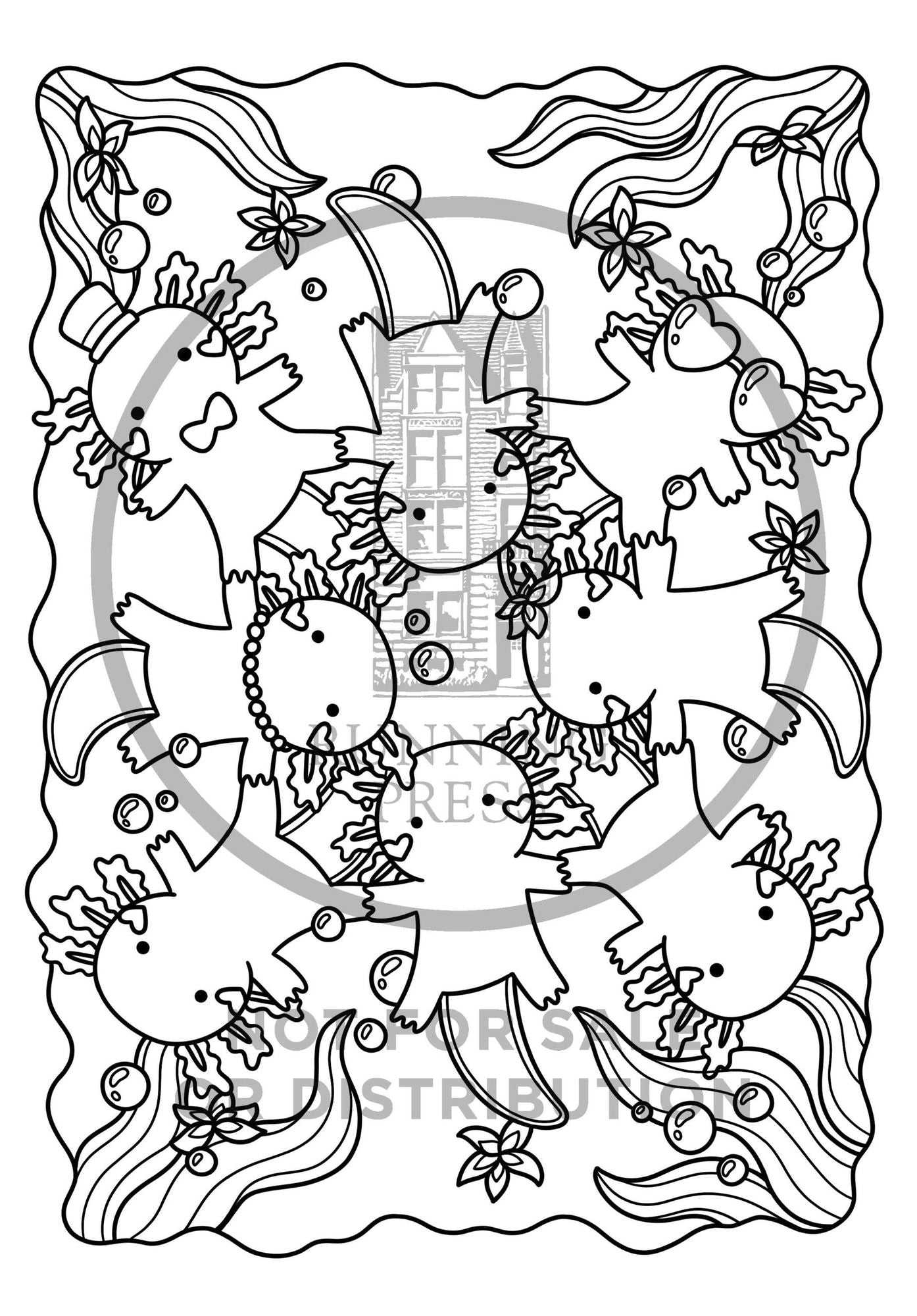 Super-Cute Axolotls: A Cozy Creatures Coloring Book