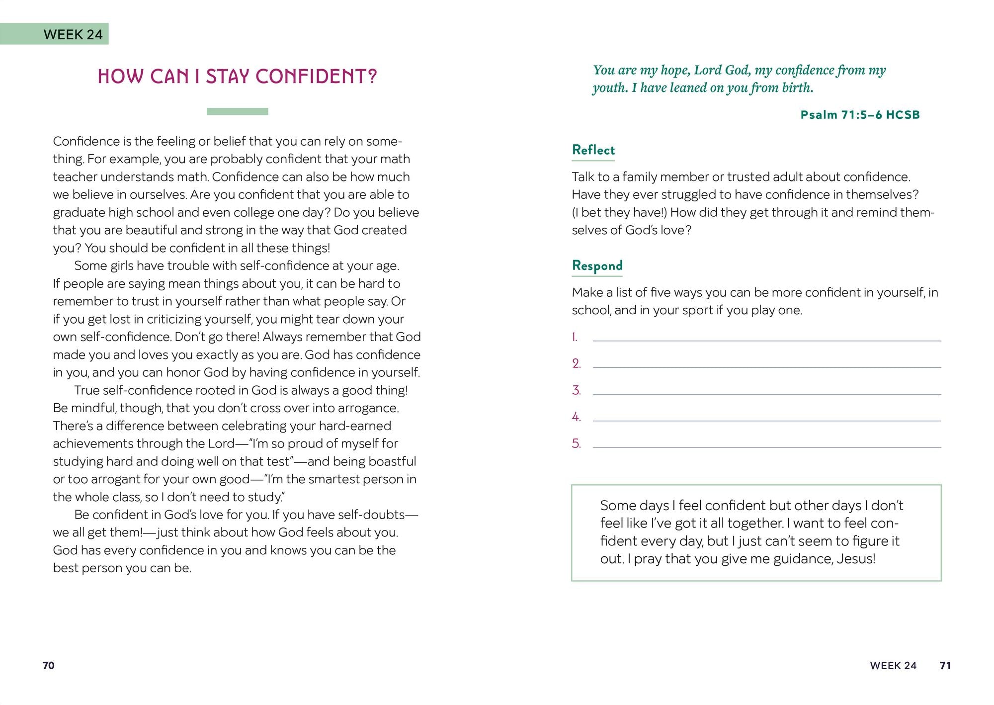 The Bible in 52 Weeks Devotional for Girls: A Year of Growing in Faith