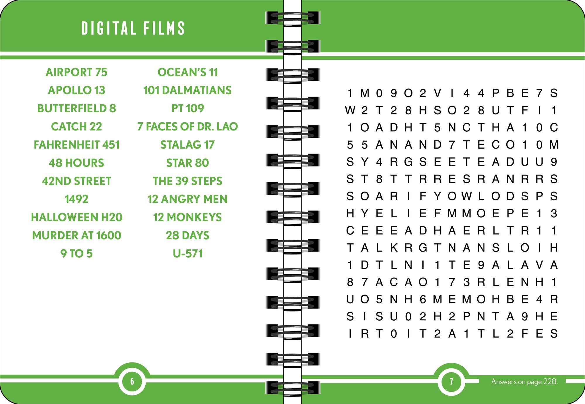 Mini Brain Games Word Search Green