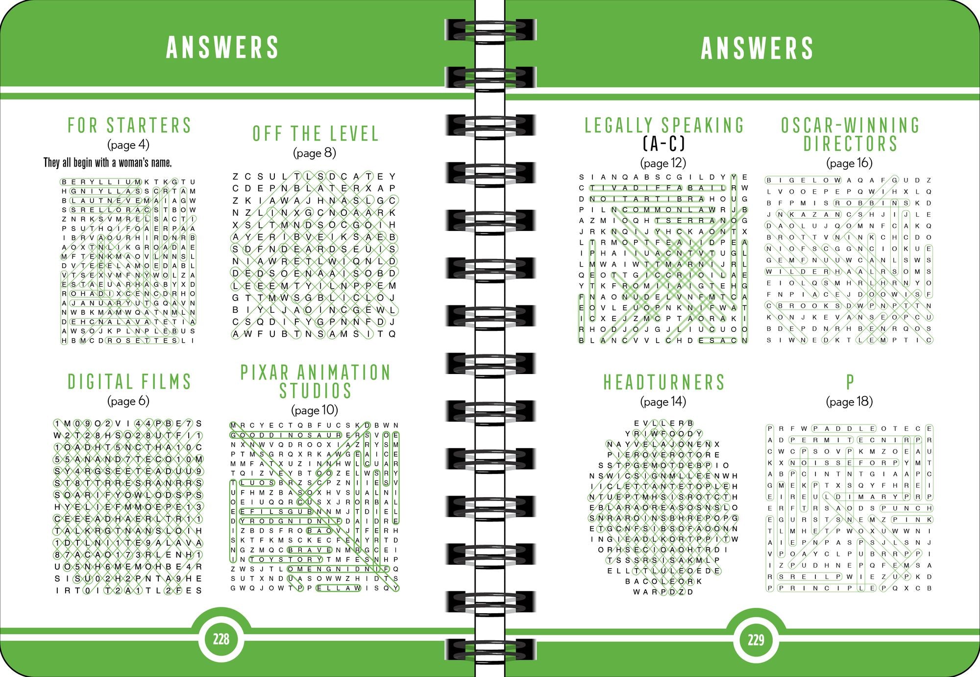 Mini Brain Games Word Search Green